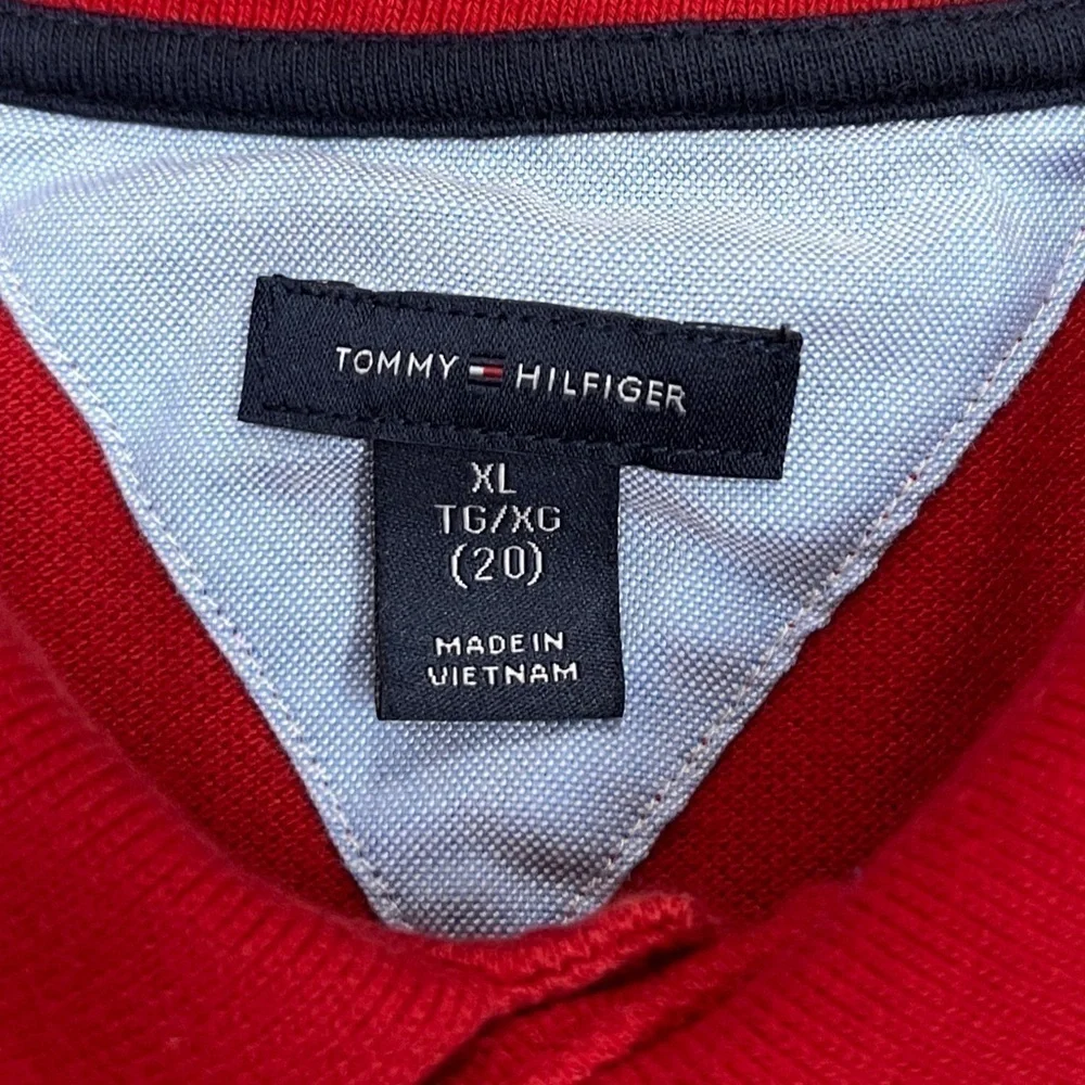 Tommy Hilfiger: Boy’s Red Short Sleeve Cotton Polo, Size XL (20)